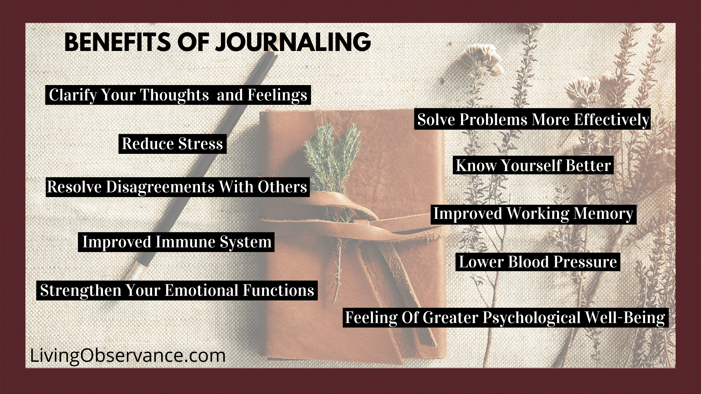 graphic about benefits of journaling for new parents